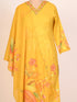Mustard Cotton Kurti With Floral Print